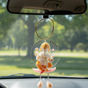 Hand-Painted Ganesha Car Hanging Accessory