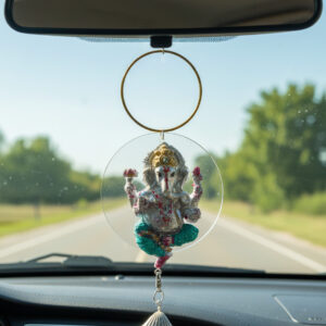 Hand-Painted Ganesha Car Hanging Accessory