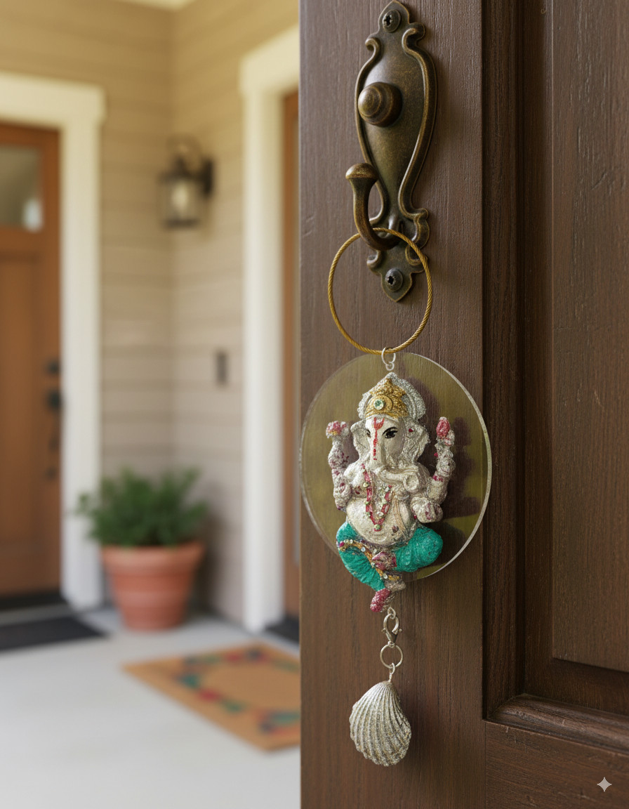 Hand-Painted Ganesha Car Hanging Accessory for Rear View Mirror - Image 6