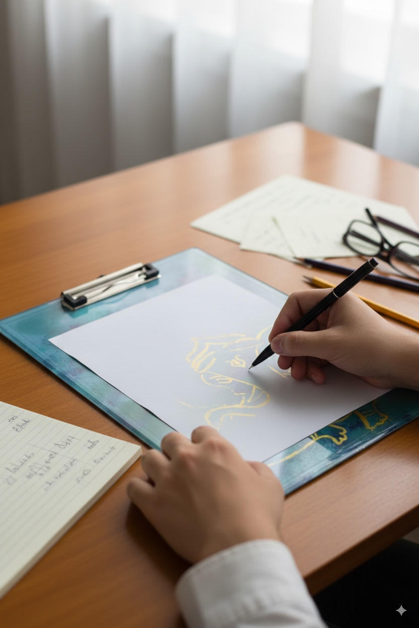 Hand-Painted Ganesha Examination Board – Artistic Clip Board for Students - Image 5