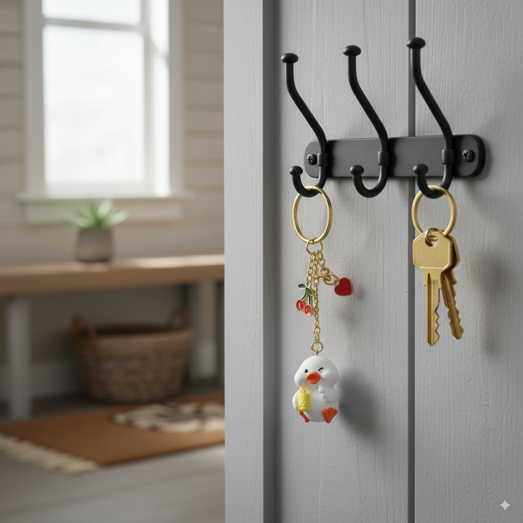 Kawaii Duck Key chain with Cherry & Heart Charms - Image 6