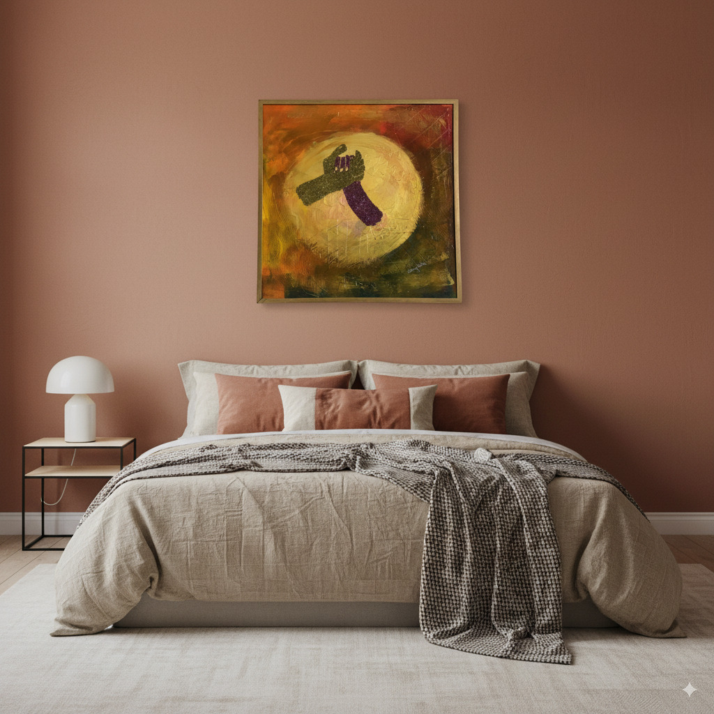 Original Abstract Media Painting "Golden Promise" | Textured Canvas Art with Glitter - Image 6