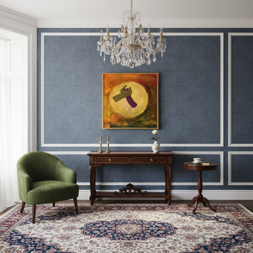 Original Abstract Media Painting "Golden Promise" | Textured Canvas Art with Glitter - Image 4