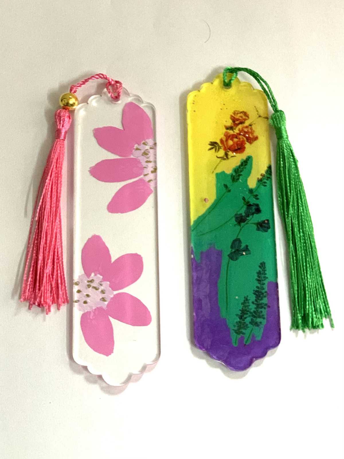 Handmade Floral Acrylic Bookmarks | Set of 2 by Sangeeta - Image 5