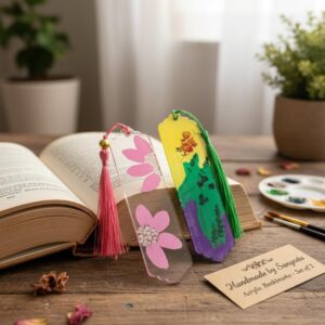 Handmade Floral Acrylic Bookmarks | Set of 2 by Sangeeta