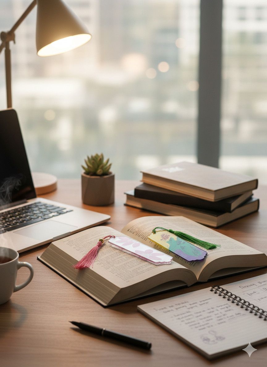 Handmade Floral Acrylic Bookmarks | Set of 2 by Sangeeta